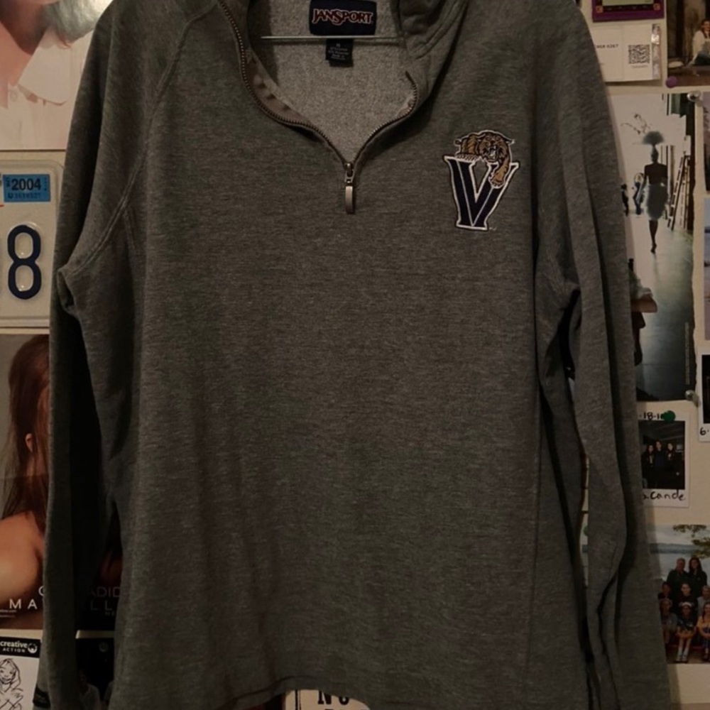 gray villanova quarter zip